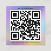 Carte De Visite Carré Logo d'entreprise moderne avec code QR (Devant)