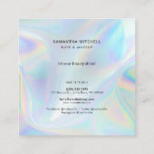 Carte De Visite Carré Logo d'entreprise moderne Holographie maquillage b (Dos)