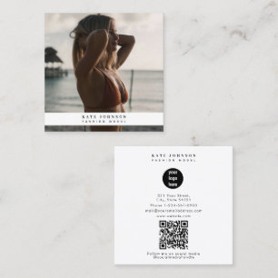 Carte De Visite Carré Logo d'entreprise moderne Mode Beauté Photo