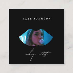Carte De Visite Carré Logo d'entreprise moderne photo maquillage Artiste