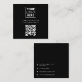 Carte De Visite Carré Logo d'entreprise QR Code Moderne Simple Entrepris (Devant / Derrière)