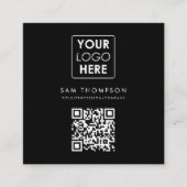 Carte De Visite Carré Logo d'entreprise QR Code Moderne Simple Entrepris (Devant)