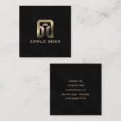 Carte De Visite Carré Logo des initiales du casque DJ (Devant / Derrière)