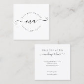 Carte De Visite Carré Logo des initiales maquillage moderne noir blanc m (Devant / Derrière)