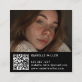 Carte De Visite Carré Logo des médias sociaux modernes Photo Code QR (Dos)