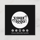 Carte De Visite Carré Logo des médias sociaux modernes Photo Code QR (Devant)