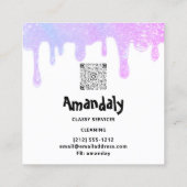 Carte De Visite Carré Logo des services de bureau de la maison de nettoy (Dos)