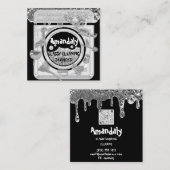 Carte De Visite Carré Logo des services de nettoyage Code QR Lancement L (Devant / Derrière)