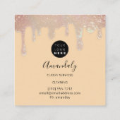 Carte De Visite Carré Logo des services de nettoyage des maisons domesti (Dos)