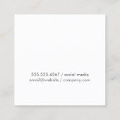 Carte De Visite Carré Logo doré des ciseaux | Salon (Dos)