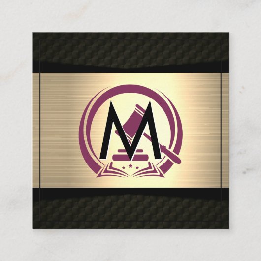 Carte De Visite Carré Logo Droit et Ordre | Procureur (Devant)