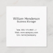 Carte De Visite Carré Logo du bâtiment de l'entreprise | Metallique (Dos)