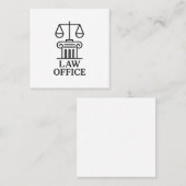Carte De Visite Carré Logo du bureau du droit élégant (Devant / Derrière)