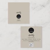 Carte De Visite Carré Logo du code QR Cement Terre Minimums gris (Devant / Derrière)