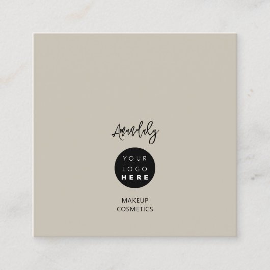 Carte De Visite Carré Logo du code QR Cement Terre Minimums gris (Devant)