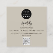 Carte De Visite Carré Logo du code QR Cement Terre Minimums gris (Dos)