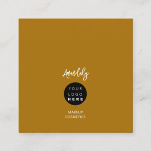 Carte De Visite Carré Logo du code QR Minimalisme de tonalité terrestre