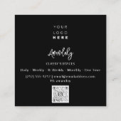 Carte De Visite Carré Logo du code QR Noir Blanc Golden Frame Circle (Dos)