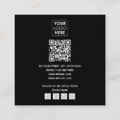 Carte De Visite Carré Logo du photographe moderne Code QR Médias sociaux (Dos)