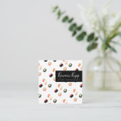 Carte De Visite Carré Logo du restaurant Sushi Rolls Chopstick Watercolo (Debout devant)