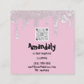 Carte De Visite Carré Logo du service de nettoyage QRCode de lancement L (Dos)