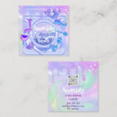 Carte De Visite Carré Logo du service de nettoyage QRCode de lancement L (Devant / Derrière)