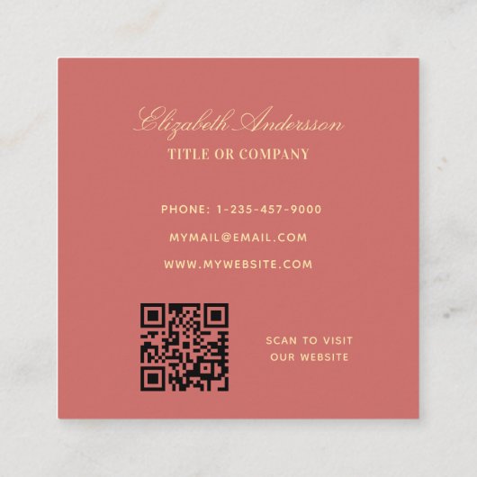 Carte De Visite Carré Logo Dusty Earth code QR (Dos)