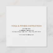 Carte De Visite Carré Logo élégant Lotus Flower Yoga (Dos)