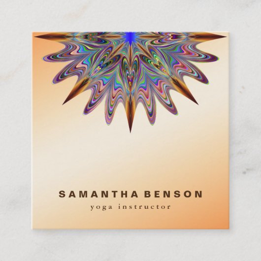 Carte De Visite Carré Logo élégant Lotus Flower Yoga (Devant)