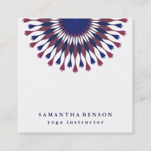 Carte De Visite Carré Logo élégant Lotus Flower Yoga