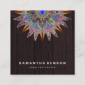 Carte De Visite Carré Logo élégant Lotus Flower Yoga (Devant)