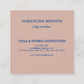 Carte De Visite Carré Logo élégant Lotus Flower Yoga (Dos)