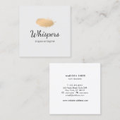 Carte De Visite Carré Logo en or Rose paisible (Devant / Derrière)