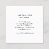 Carte De Visite Carré Logo en or Rose paisible (Dos)