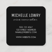 Carte De Visite Carré Logo en verre de bouteille de vin | Arrière - plan (Dos)