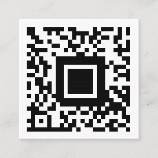 Carte De Visite Carré Logo et code QR minimum Modèle noir et blanc (Devant)