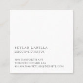 Carte De Visite Carré Logo et monogramme floraux modernes (Dos)