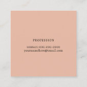 Carte De Visite Carré Logo et nom de script Boho Rose (Dos)