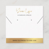 Carte De Visite Carré Logo Faux Or Équipement Moderne De Bijoux (Devant)