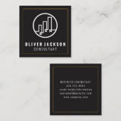 Carte De Visite Carré Logo Finance (Devant / Derrière)