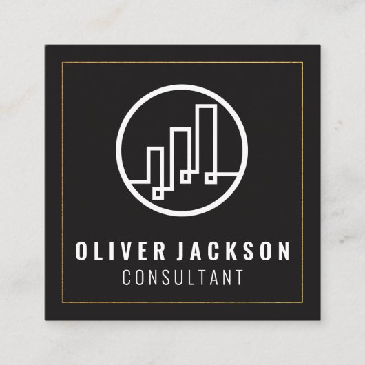 Carte De Visite Carré Logo Finance (Devant)
