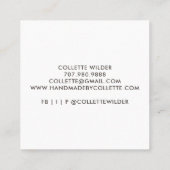 Carte De Visite Carré Logo Fleur artisanal (Dos)