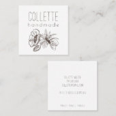 Carte De Visite Carré Logo Fleur artisanal (Devant / Derrière)