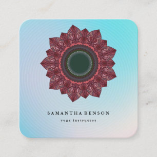 Carte De Visite Carré Logo Fleur de Lotus Élégant Aquarelle Entreprise d