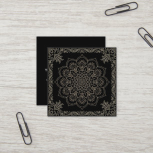 Carte De Visite Carré Logo Fleur de Lotus Élégant Yoga