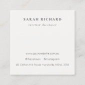 Carte De Visite Carré Logo Floral Abstrait de Rose d'aquarelle Lilac (Dos)