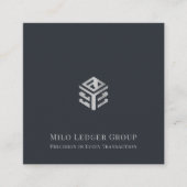 Carte De Visite Carré Logo géométrique de luxe simple (Devant)