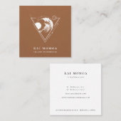 Carte De Visite Carré Logo géométrique moderne de la vague de plage (Devant / Derrière)