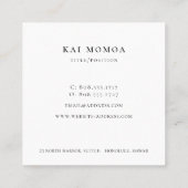 Carte De Visite Carré Logo géométrique moderne de la vague de plage (Dos)