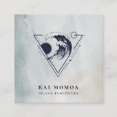 Carte De Visite Carré Logo géométrique moderne de vague de plage (Devant)